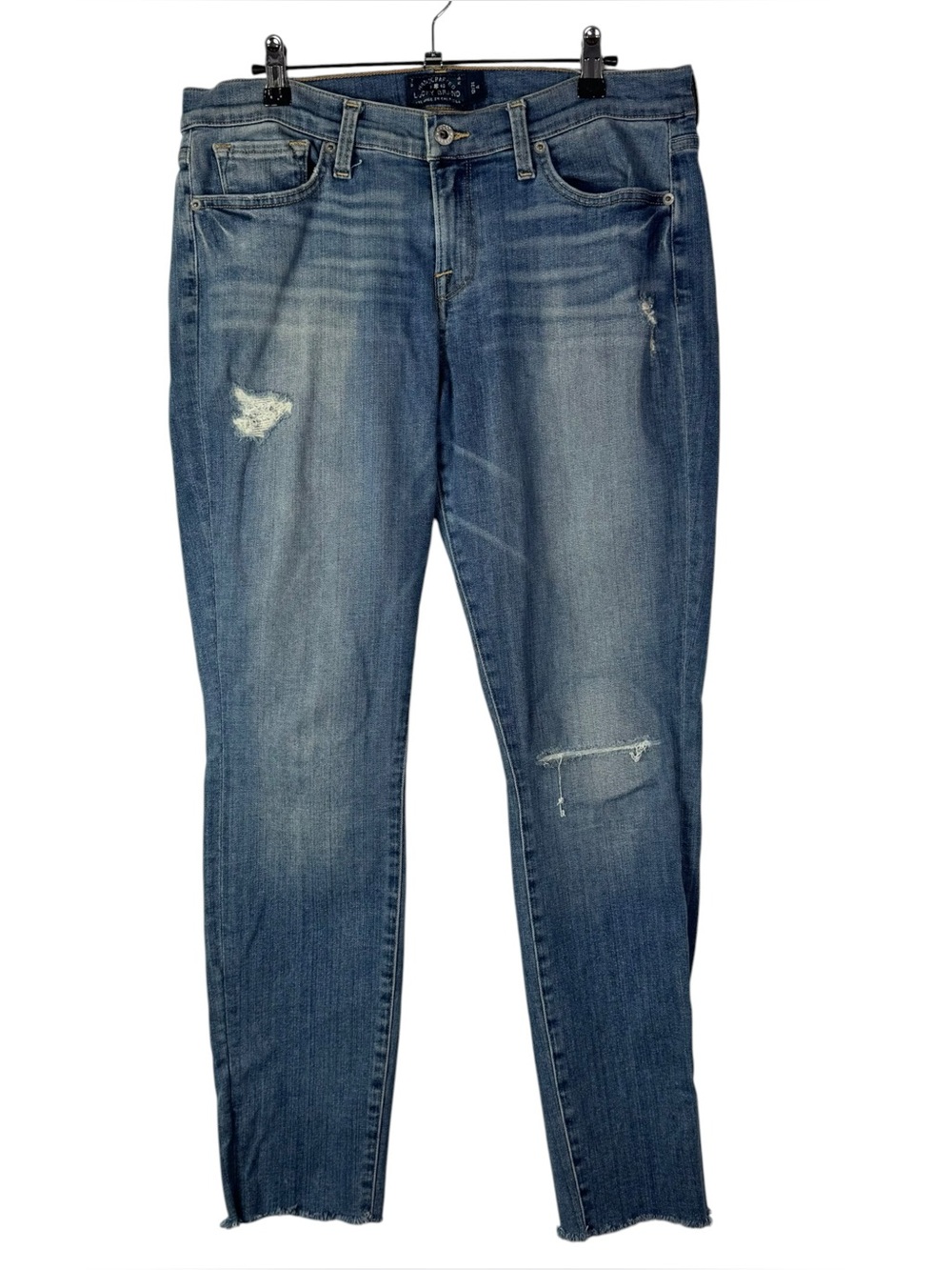 Lucky Brand Light Blue Wash Distressed Charlie Skinny Jeans 12